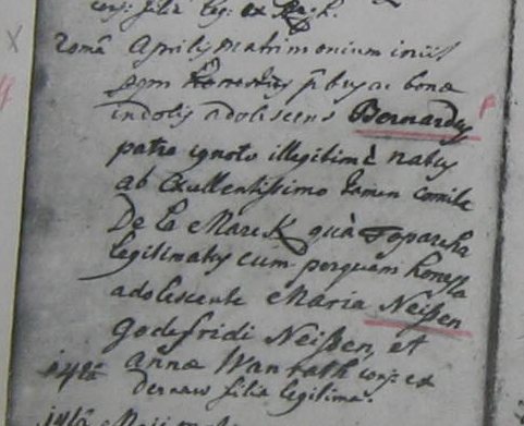 Abb.: 49  Heiratsurkunde Bernhard Wolff ; 1761